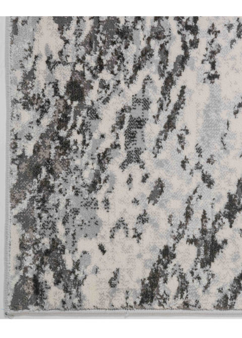 Tapete Moderno Gris con Diseño Abstracto en Blanco