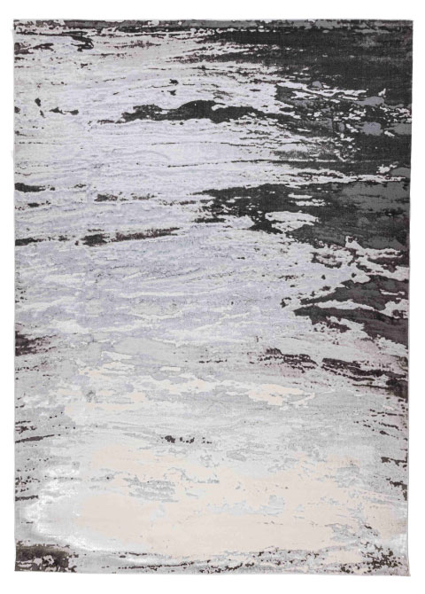 Tapete Moderno Neutro con Diseño Abstracto en Gris Oscuro