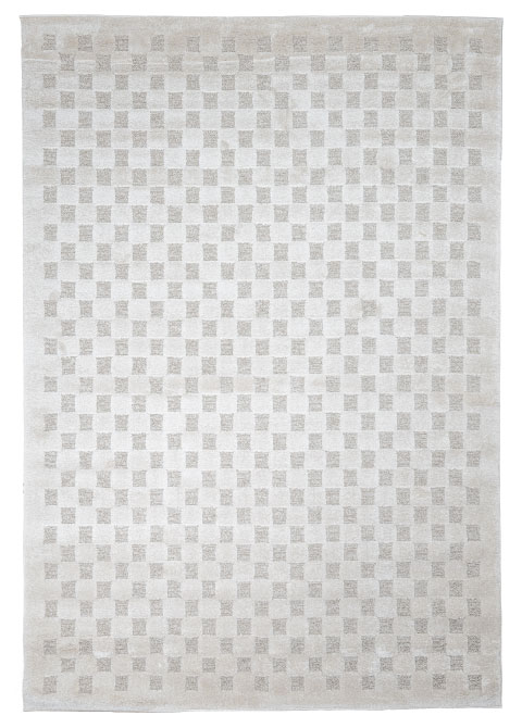 Tapete Moderno Neutro con Diseño de Cuadros