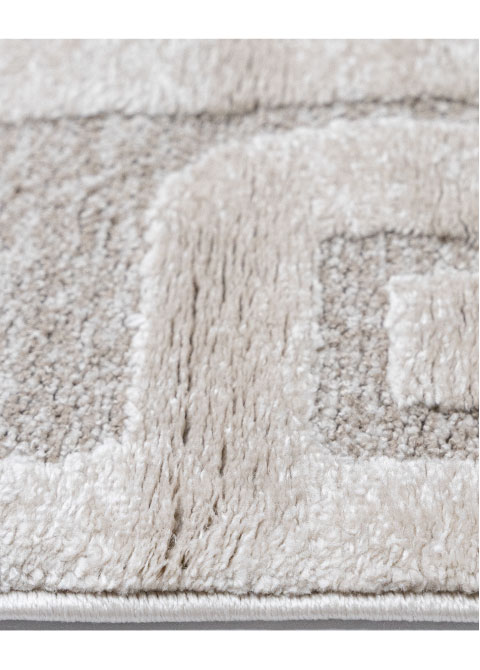 Tapete Moderno Neutro con Diseño Abstracto Laberíntico