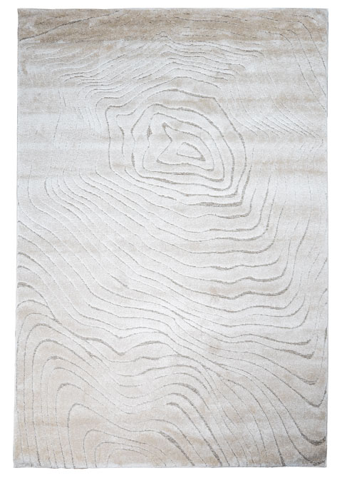 Tapete Moderno Neutro con Diseño de Anillos en Gris