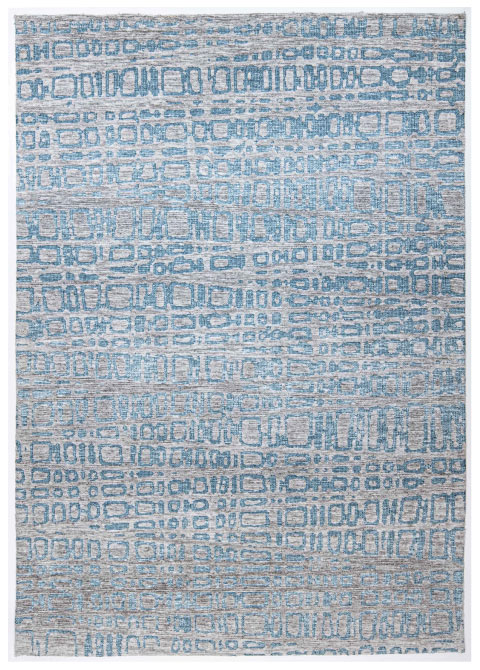 Tapete Moderno Gris con Diseño Geométrico en Azul