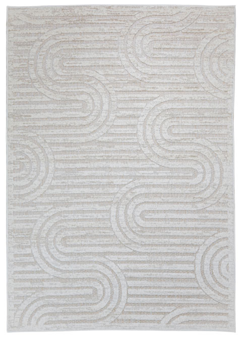 Tapete Moderno Neutro con Diseño Abstracto Ondulado