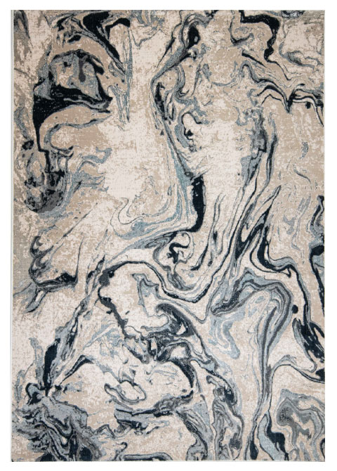 Tapete Moderno Beige con Diseño de Vetas Marmoleadas en Gris Oscuro