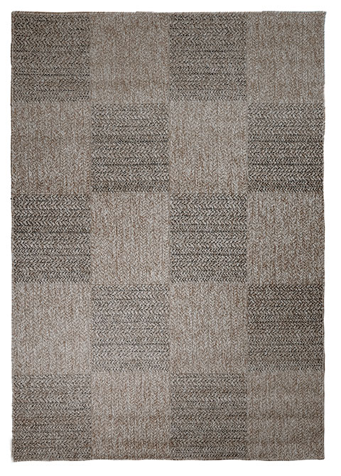 Tapete Moderno Neutro con Diseño de Cuadros en Gris Oscuro