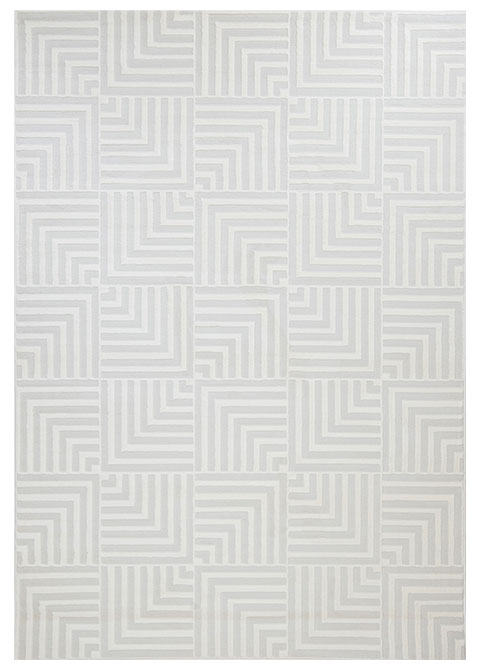 Tapete Moderno Neutro con Diseño Geométrico en Gris