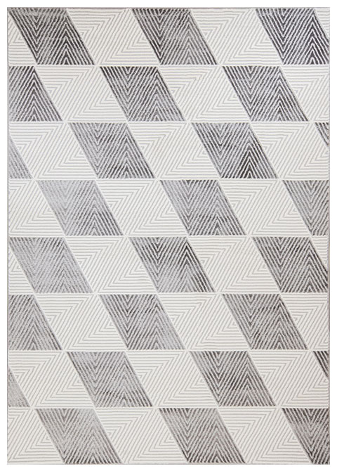 Tapete Moderno Neutro con Diseño Geométrico en Gris Oscuro