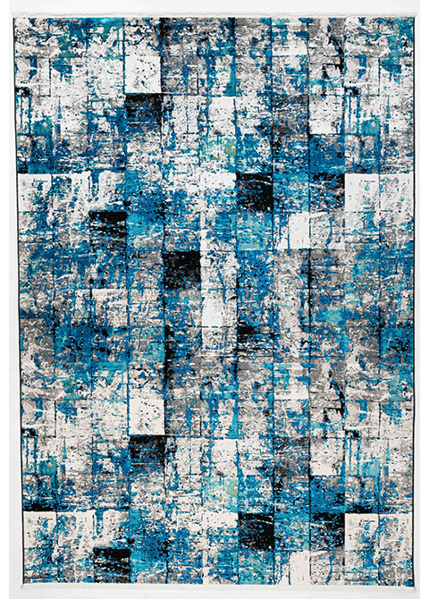 Tapete Moderno Azul con Diseño Abstracto en Gris Oscuro