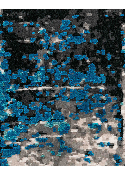 Tapete Moderno Azul con Diseño Abstracto en Gris Oscuro