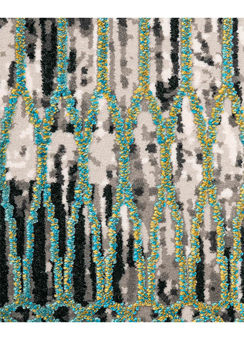 Tapete Moderno Neutro con Diseño Geométrico en Azul