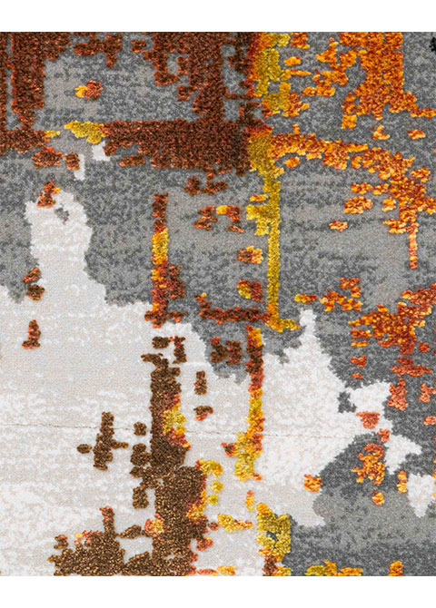 Tapete Moderno Gris con Diseño Abstracto en Dorado y Gris Oscuro