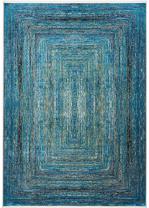 Tapete Moderno Azul con Diseño Geométrico en Gris Oscuro