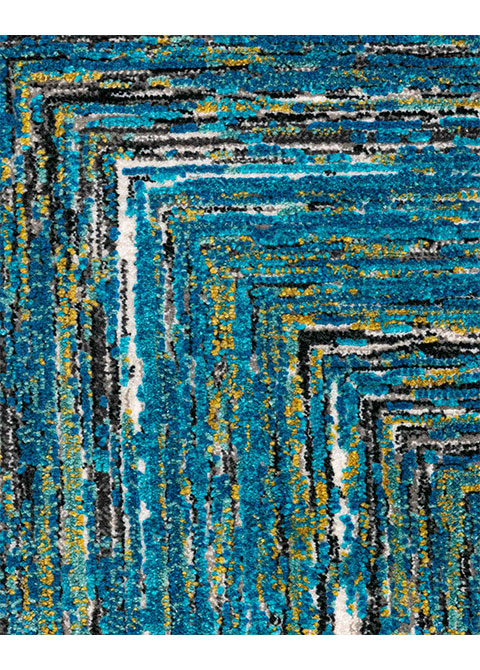 Tapete Moderno Azul con Diseño Geométrico en Gris Oscuro