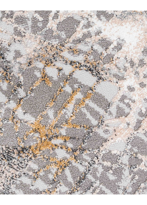 Tapete Moderno Gris con Diseño Abstracto en Blanco