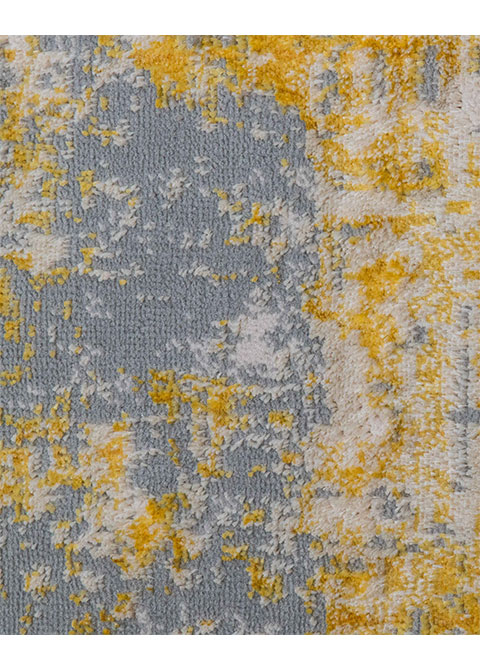 Tapete Moderno Gris con Diseño Abstracto en Dorado