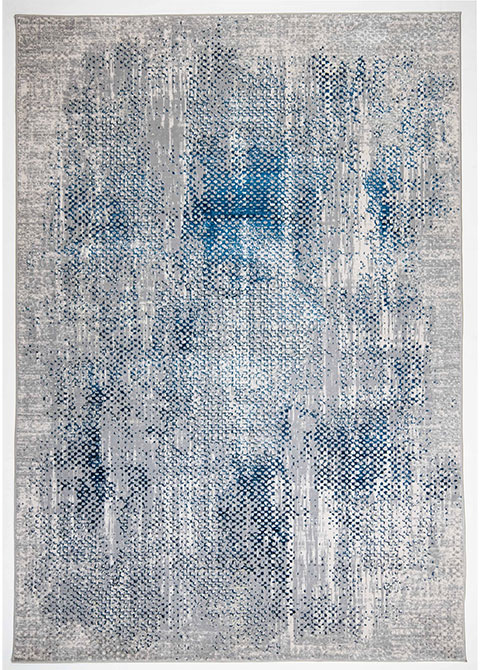 Tapete Moderno Gris con Diseño Abstracto en Azul