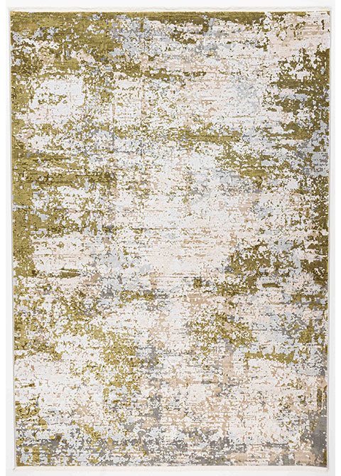 Tapete Moderno Neutro con Diseño Abstracto en Verde Oliva