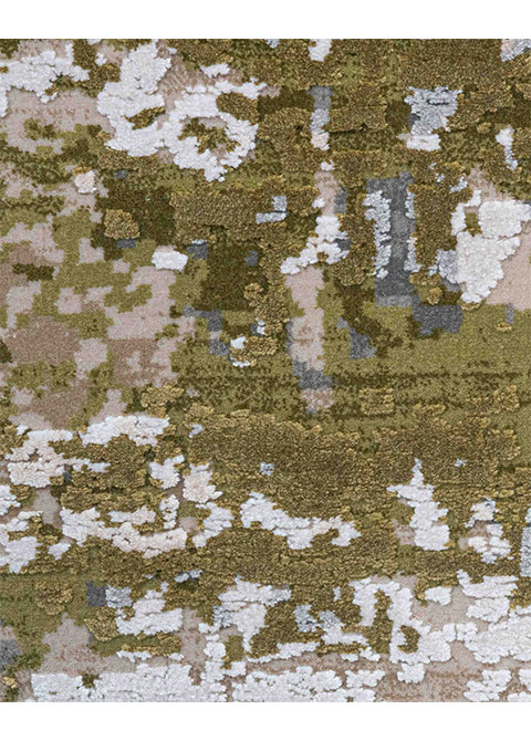 Tapete Moderno Neutro con Diseño Abstracto en Verde Oliva