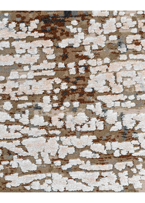 Tapete Moderno Beige con Diseño Abstracto en Gris Oscuro