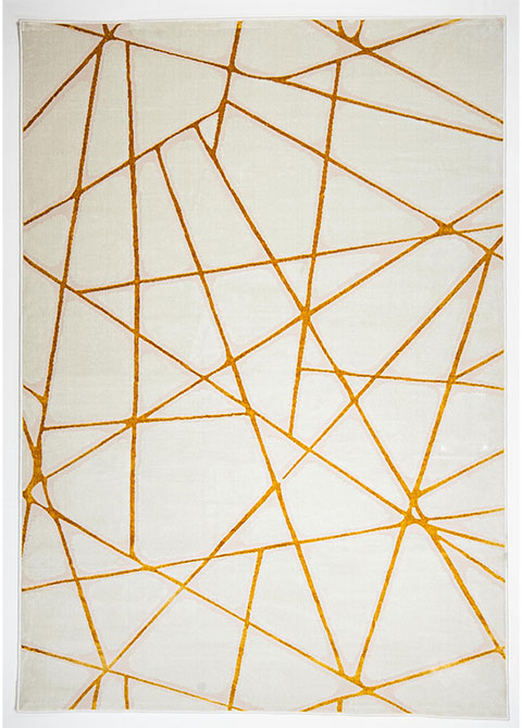 Tapete Moderno Neutro con Diseño Geométrico en Dorado