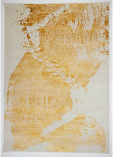 Tapete Moderno Neutro con Diseño Abstracto en Dorado