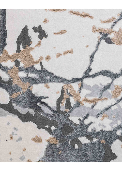 Tapete Moderno Neutro con Diseño Abstracto en Gris Oscuro y Bronce