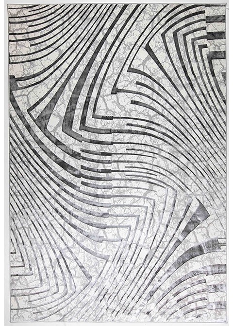 Tapete Moderno Neutro con Diseño Geométrico en Gris Oscuro