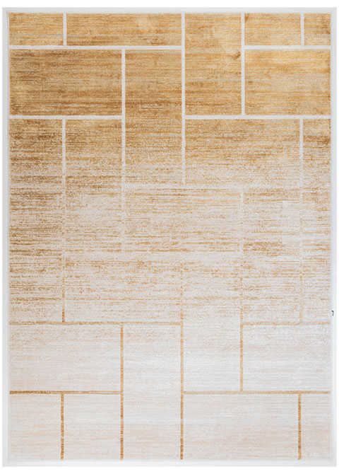 Tapete Moderno Neutro con Diseño Geométrico en Dorado