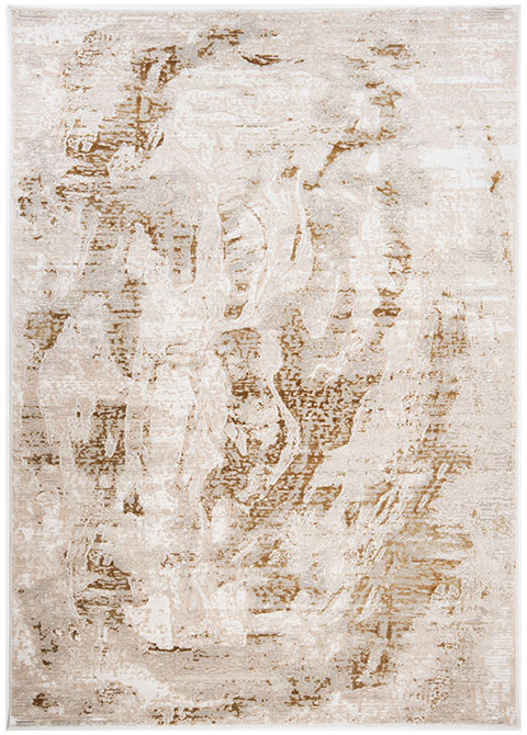 Tapete Moderno Neutro con Diseño Abstracto en Dorado