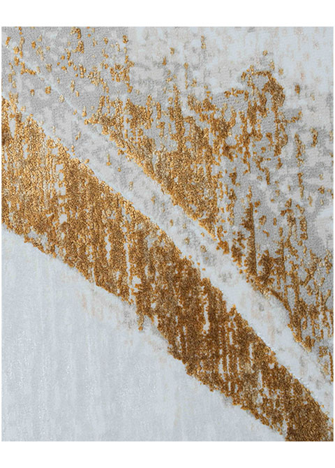 Tapete Moderno Neutro con Diseño Abstracto en Dorado