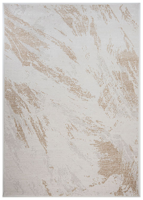 Tapete Moderno Neutro con Diseño Abstracto en Dorado