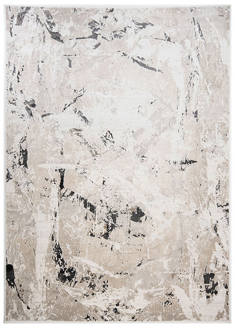 Tapete Abstracto Neutro con Diseño Artístico en Gris Oscuro