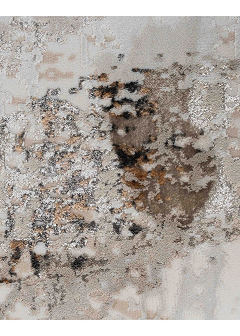 Tapete Moderno Neutro con Diseño Abstracto Circular en Gris