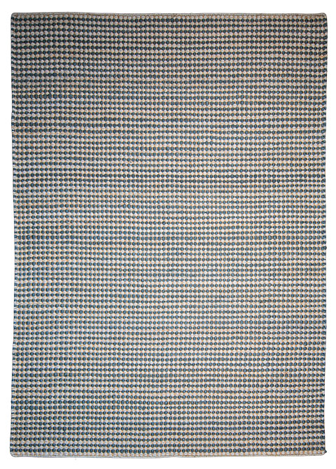 Tapete Texturizado Neutro con Diseño de Puntos en Azul