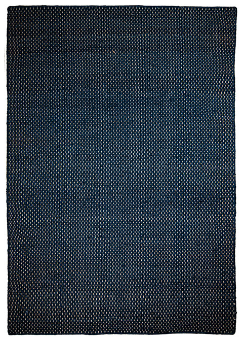 Tapete Moderno Azul con Diseño Texturizado Tipo Tejido para Sala