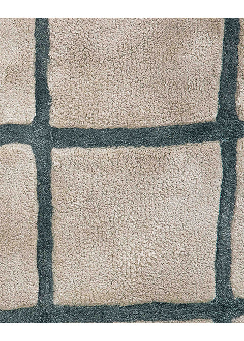 Tapete Moderno Neutro con Diseño a Cuadros en Gris Oscuro