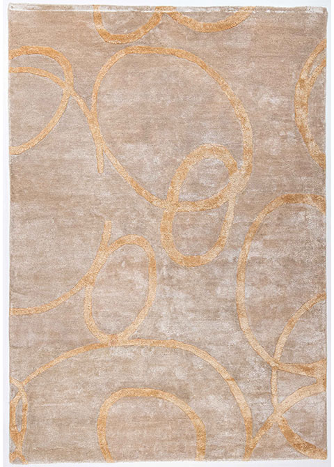 Tapete Moderno Neutro con Círculos Dorados