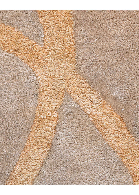 Tapete Moderno Neutro con Círculos Dorados