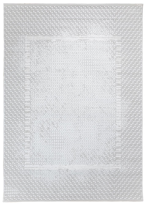 Tapete Moderno Gris con Textura Trenzada y Bordes Definidos
