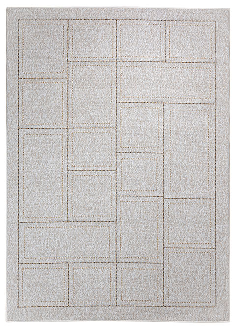 Tapete Moderno Neutro con Diseño Geométrico en Bronce