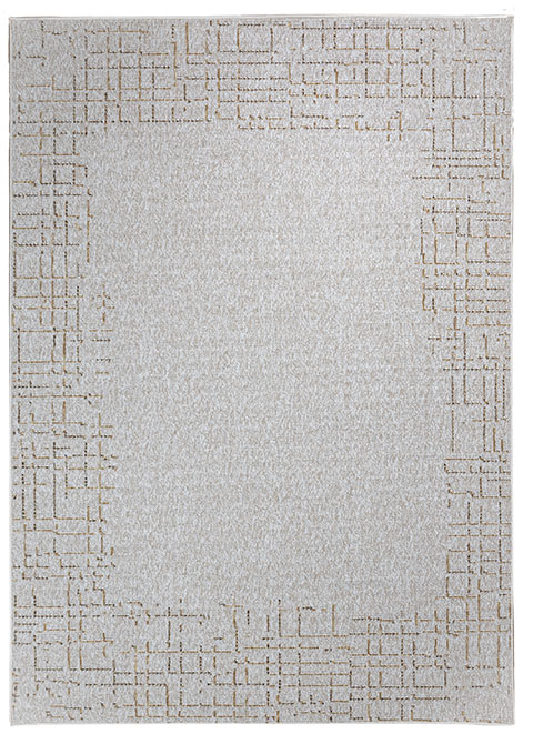 Tapete Moderno Neutro con Diseño Geométrico en Dorado