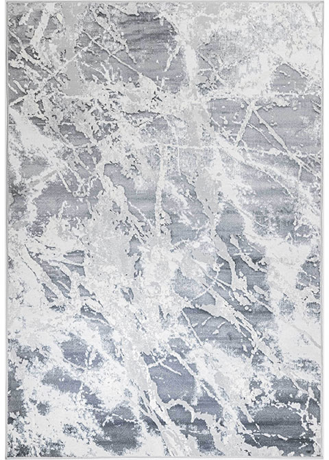 Tapete Moderno Gris con Diseño Abstracto en Blanco