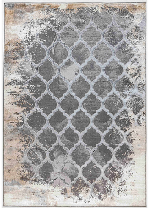 Tapete Vintage Gris con Diseño Marroquí Texturizado