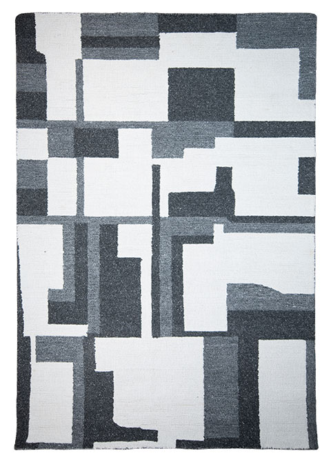 Tapete Moderno Neutro con Diseño Geométrico en Gris Oscuro