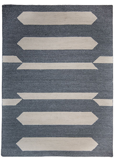 Tapete Moderno Azul con Diseño Geométrico en Neutro