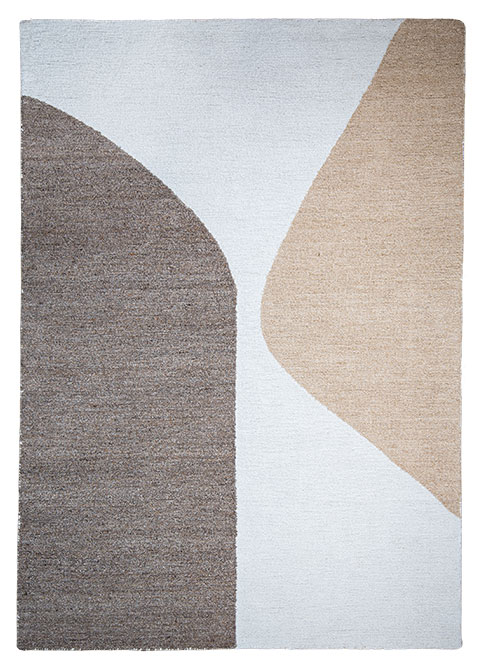 Tapete Moderno Neutro con Diseño Abstracto en Café