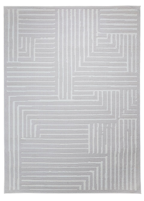 Tapete Moderno Gris con Diseño Geométrico en Blanco