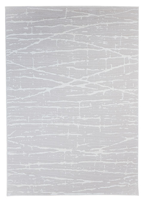 Tapete Moderno Gris con Diseño Abstracto en Blanco