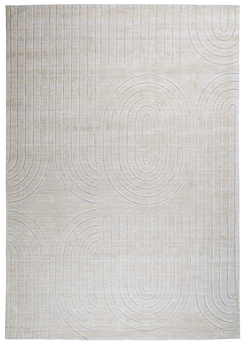 Tapete Moderno Neutro con Diseño Abstracto de Arcos