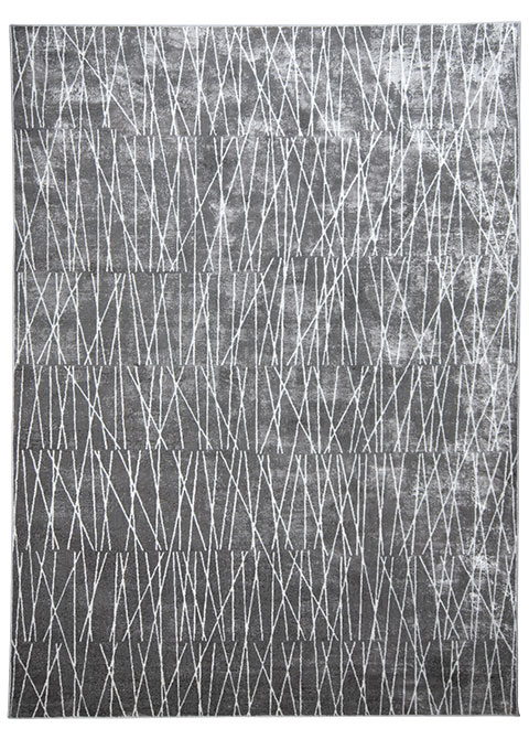 Tapete Moderno Gris con Diseño de Líneas Abstractas en Plata